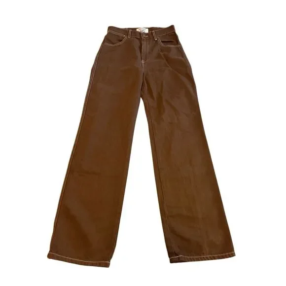 Reformation size 25 cowboy high rise straight jeans chocolate brown - NWT - Picture 3 of 10